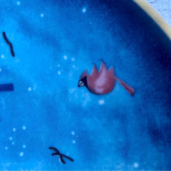 Snowman Decorative Plate 8" Christmas Holiday Red Cardinal Teddy Bear - Picture 7 of 7